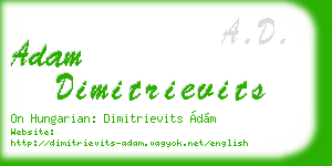 adam dimitrievits business card